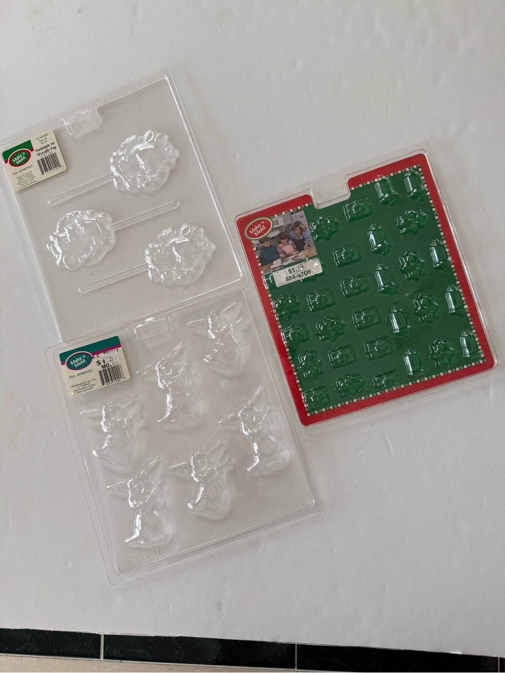 Make n’ Mold Clear Candy & Chocolate Molds Christmas themed set of 3